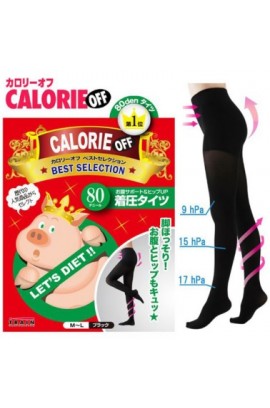 YCY - [日本人気No.1] 日本小飛豬 - CALORIE OFF  視覺隱型壓力襪褲 (80D) 