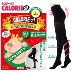 YCY - [日本人気No.1] 日本小飛豬 - CALORIE OFF  視覺隱型壓力襪褲 (80D) 